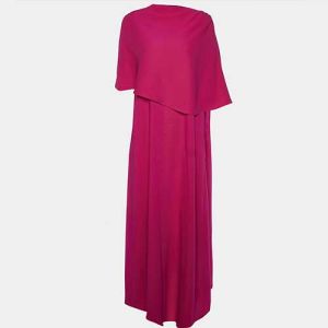 Oscar de la Renta Pink Silk Crepe Draped Gown product image